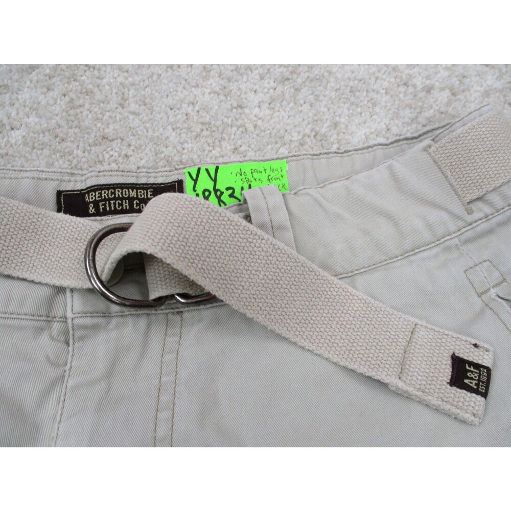 Abercrombie & Fitch Shorts Men Small 32 Brown Cargo Paratrooper Belted 32x10 * - Picture 10 of 16